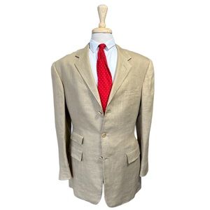 Ralph Lauren Purple Label Pure Silk 44XL Tan/Gold Jacket Sport Coat Blazer